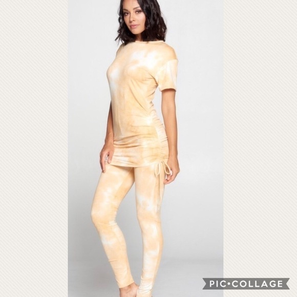 Two Piece Butterscotch Top & Pants - Picture 4 of 5